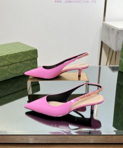 2024 G Home New GUcc 𝐢 Letter Buckle L O G O Chain High Heel Sandals Cat Heel Shoes ️️️Top lru46iczq
