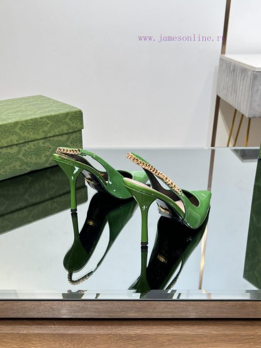 2024 G Home New GUcc 𝐢 Letter Buckle L O G O Chain High Heel Sandals Cat Heel Shoes ️️️Top lbnj83teu - Image 10