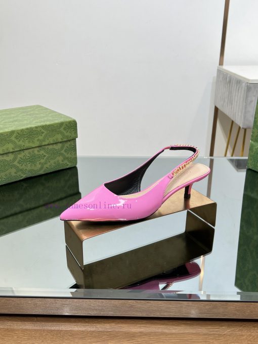 2024 G Home New GUcc 𝐢 Letter Buckle L O G O Chain High Heel Sandals Cat Heel Shoes ️️️Top lru46iczq - Image 4