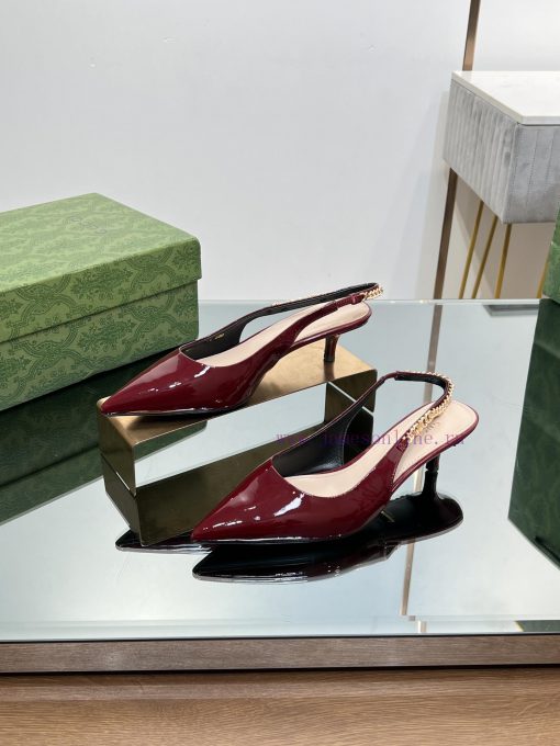 2024 G Home New GUcc 𝐢 Letter Buckle L O G O Chain High Heel Sandals Cat Heel Shoes ️️️Top lsll45k6r