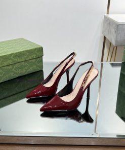 2024 G Home New GUcc 𝐢 Letter Buckle L O G O Chain High Heel Sandals Cat Heel Shoes ️️️Top l43rqgz4b