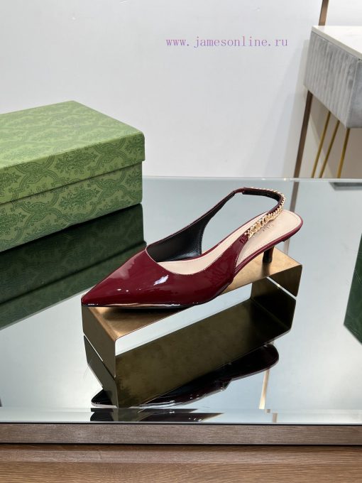 2024 G Home New GUcc 𝐢 Letter Buckle L O G O Chain High Heel Sandals Cat Heel Shoes ️️️Top lsll45k6r - Image 5