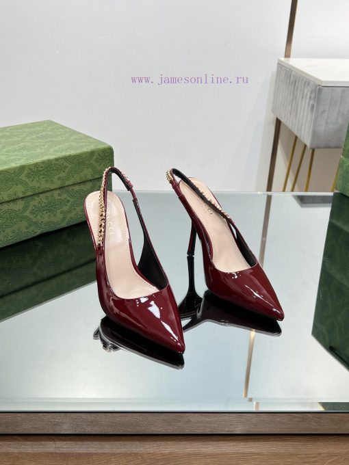 2024 G Home New GUcc 𝐢 Letter Buckle L O G O Chain High Heel Sandals Cat Heel Shoes ️️️Top l43rqgz4b - Image 3