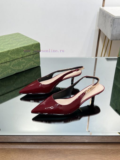 2024 G Home New GUcc 𝐢 Letter Buckle L O G O Chain High Heel Sandals Cat Heel Shoes ️️️Top lsll45k6r - Image 6