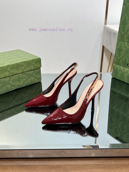 2024 G Home New GUcc 𝐢 Letter Buckle L O G O Chain High Heel Sandals Cat Heel Shoes ️️️Top l43rqgz4b - Image 4