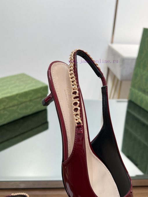 2024 G Home New GUcc 𝐢 Letter Buckle L O G O Chain High Heel Sandals Cat Heel Shoes ️️️Top lsll45k6r - Image 9