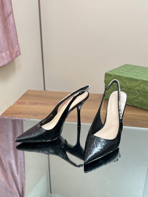 2024 G Home New GUcc 𝐢 Letter Buckle L O G O Chain High Heel Sandals Cat Heel Shoes ️️️Top lzv6pqryj - Image 7