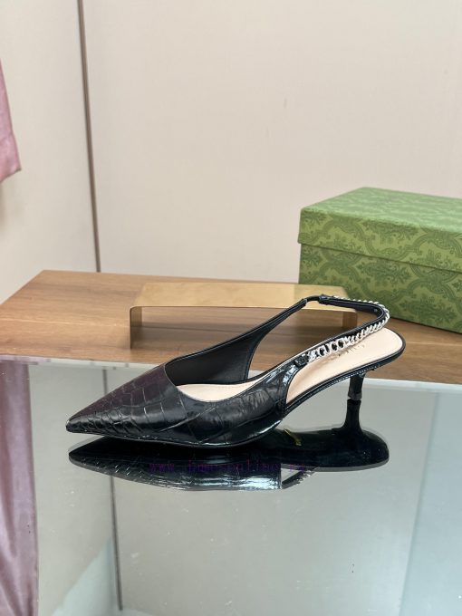 2024 G Home New GUcc 𝐢 Letter Buckle L O G O Chain High Heel Sandals Cat Heel Shoes ️️️Top lu4m8fdd7 - Image 7
