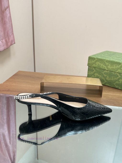 2024 G Home New GUcc 𝐢 Letter Buckle L O G O Chain High Heel Sandals Cat Heel Shoes ️️️Top lu4m8fdd7 - Image 8