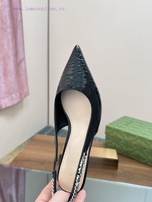 2024 G Home New GUcc 𝐢 Letter Buckle L O G O Chain High Heel Sandals Cat Heel Shoes ️️️Top lu4m8fdd7 - Image 10