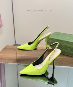 2024 G Home New GUcc 𝐢 Letter Buckle L O G O Chain High Heel Sandals Cat Heel Shoes ️️️Top la3fnuby2