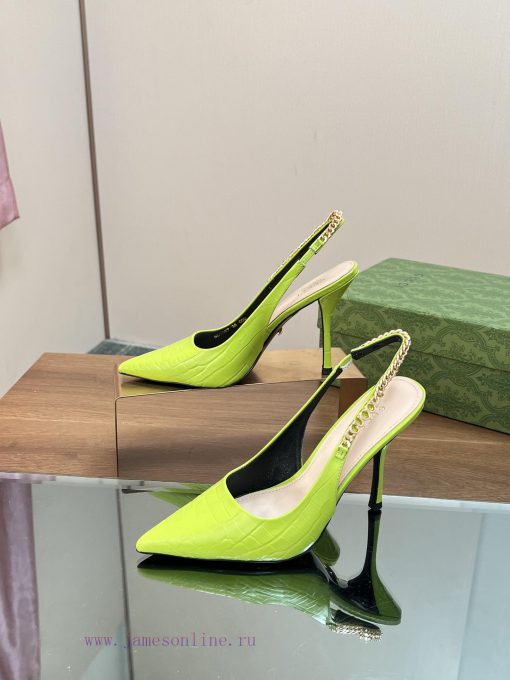 2024 G Home New GUcc 𝐢 Letter Buckle L O G O Chain High Heel Sandals Cat Heel Shoes ️️️Top la3fnuby2 - Image 2