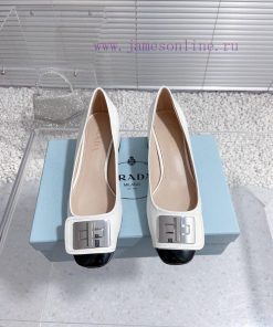 High quality Prada 23 autumn new style square head hardware buckle temperament coarse followd4gysemd