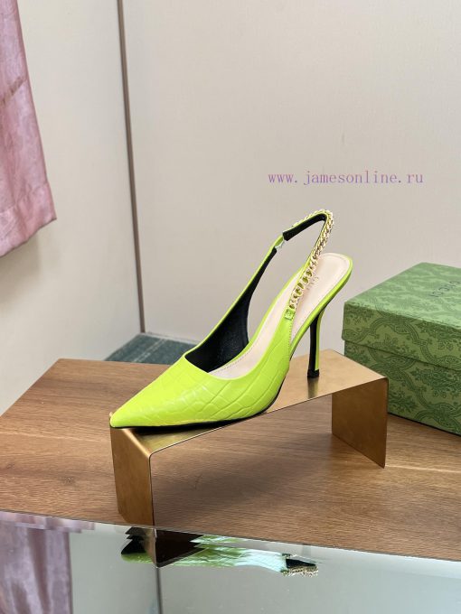 2024 G Home New GUcc 𝐢 Letter Buckle L O G O Chain High Heel Sandals Cat Heel Shoes ️️️Top la3fnuby2 - Image 4