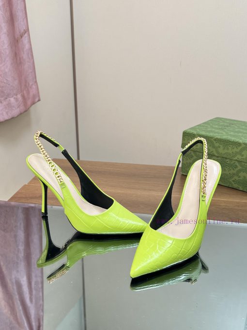 2024 G Home New GUcc 𝐢 Letter Buckle L O G O Chain High Heel Sandals Cat Heel Shoes ️️️Top la3fnuby2 - Image 8