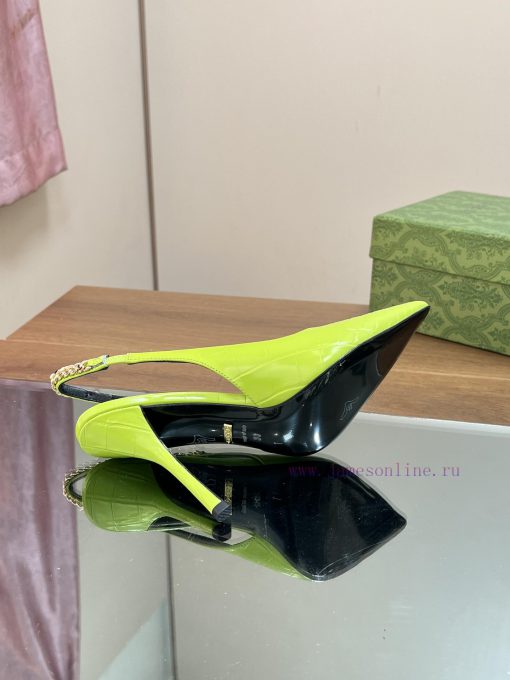 2024 G Home New GUcc 𝐢 Letter Buckle L O G O Chain High Heel Sandals Cat Heel Shoes ️️️Top la3fnuby2 - Image 9