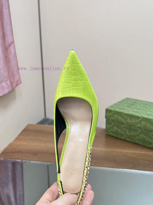 2024 G Home New GUcc 𝐢 Letter Buckle L O G O Chain High Heel Sandals Cat Heel Shoes ️️️Top la3fnuby2 - Image 10