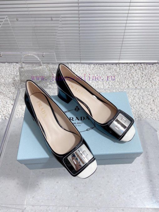 High quality Prada 23 autumn new style square head hardware buckle temperament coarse follow4zvf0rur - Image 5