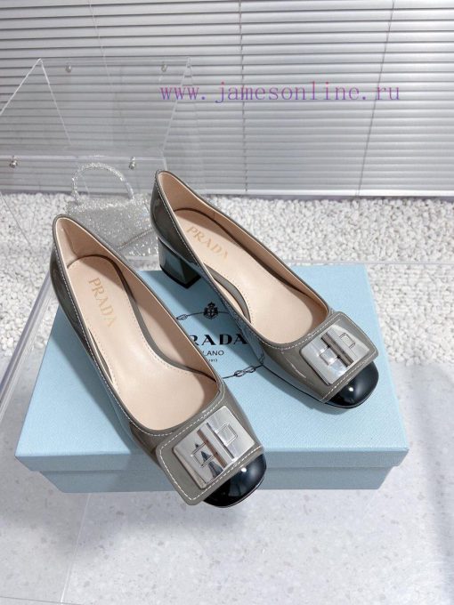 High quality Prada 23 autumn new style square head hardware buckle temperament coarse followw5ch3f7r - Image 4