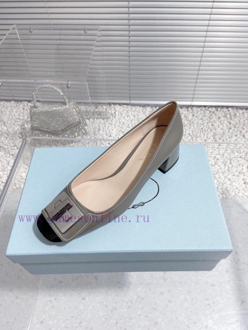 High quality Prada 23 autumn new style square head hardware buckle temperament coarse followw5ch3f7r - Image 6