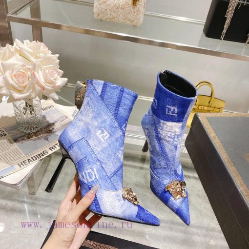 Fendi&Versace Joint Collection Fendi&Versace Short Boots𝐧𝐞𝐰 Show style Fendi Dumesa Head&Heekp04j2l7 - Image 3