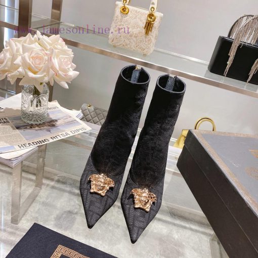 Fendi&Versace Joint CollectionShort boots𝐧𝐞𝐰 Show style Fendi Dumesa Head&Heel High Heels___1b6ypnoh - Image 2