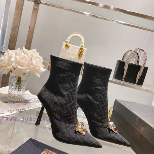 Fendi&Versace Joint CollectionShort boots𝐧𝐞𝐰 Show style Fendi Dumesa Head&Heel High Heels___1b6ypnoh - Image 4