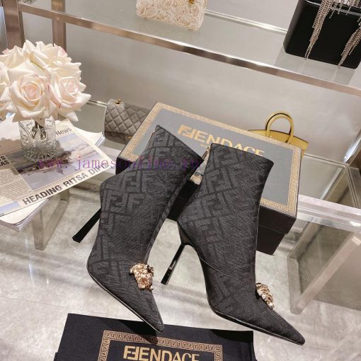 Fendi&Versace Joint CollectionShort boots𝐧𝐞𝐰 Show style Fendi Dumesa Head&Heel High Heels___1b6ypnoh - Image 5