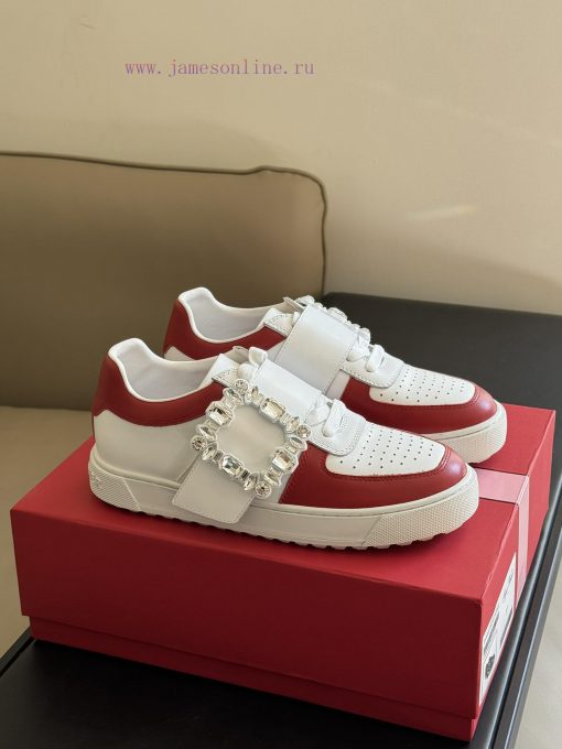 roger vivier ss24 new arrival-～RV 24 Spring/Summer Diamond Button White Shoes New ProductMadn56lz55n
