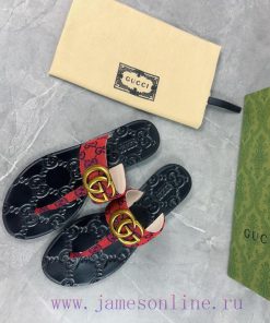 Upgraded Gucci Double G Buckle Ribbon Square Head Flat Bottom Slippers, Trading Company Orde4xox20fe