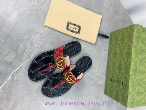 Upgraded Gucci Double G Buckle Ribbon Square Head Flat Bottom Slippers, Trading Company Orde4xox20fe