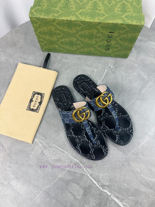 Upgraded Gucci Double G Buckle Ribbon Square Head Flat Bottom Slippers, Trading Company Ordecgzafb10 - Image 4