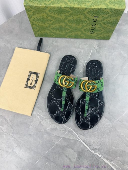 Upgraded Gucci Double G Buckle Ribbon Square Head Flat Bottom Slippers, Trading Company Orde4fuqbd6e
