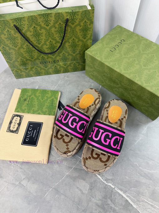 2024 GucciGucci's latest limited edition thick soled slippers of top quality are available f7xm4dess - Image 4