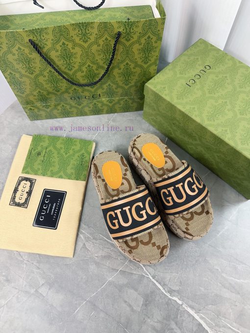 2024 GucciGucci's latest limited edition thick soled slippers of top quality are available fwwc86ers - Image 8