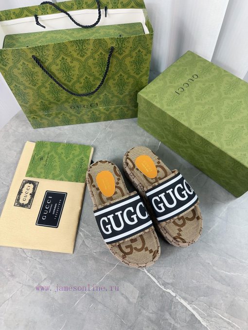 2024 GucciGucci's latest limited edition thick soled slippers of top quality are available fgg5te7o7 - Image 4