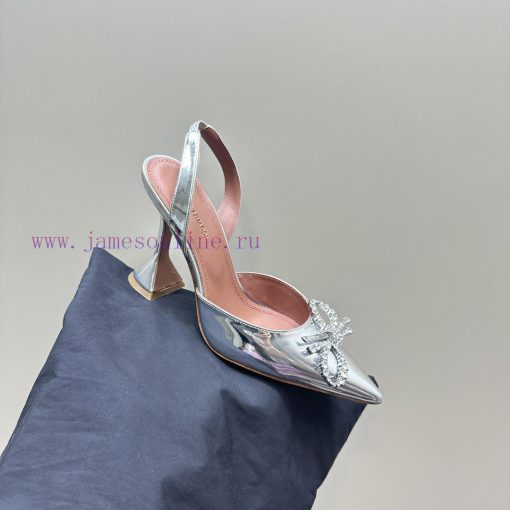 Amina Muaddi Sparkling Diamond Bow Beautiful Fashion ShoesAuthentic 11 Remastered Top Qualityfhnch58 - Image 8