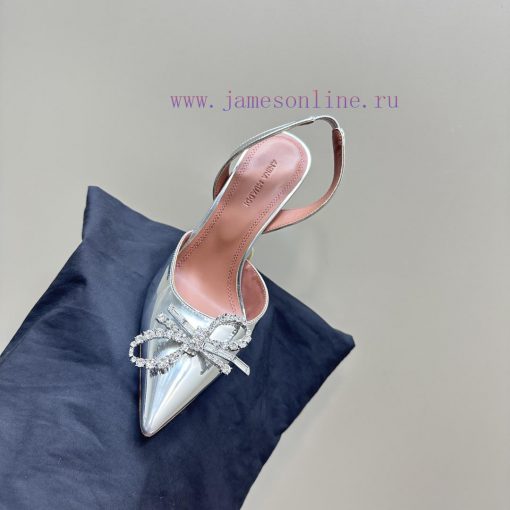 Amina Muaddi Sparkling Diamond Bow Beautiful Fashion ShoesAuthentic 11 Remastered Top Qualityfhnch58 - Image 9