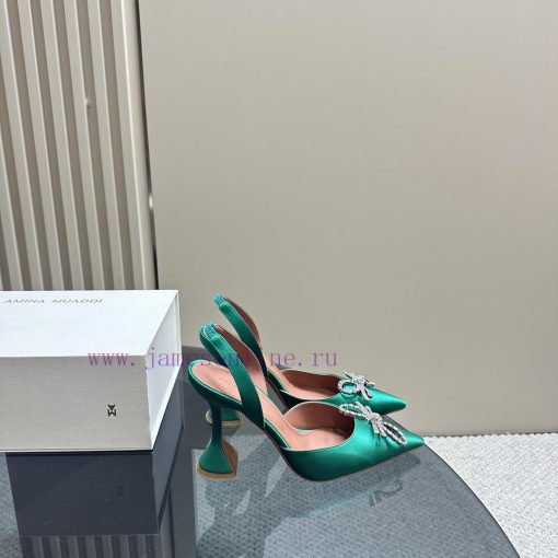 Amina Muaddi Sparkling Diamond Bow Beautiful Fashion ShoesAuthentic 11 Remastered Top Qualitq1xddibm - Image 4