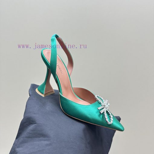 Amina Muaddi Sparkling Diamond Bow Beautiful Fashion ShoesAuthentic 11 Remastered Top Qualitq1xddibm - Image 8