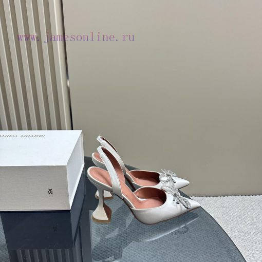 Amina Muaddi Sparkling Diamond Bow Beautiful Fashion ShoesAuthentic 11 Remastered Top Qualitkf1fpxbq - Image 4