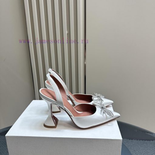 Amina Muaddi Sparkling Diamond Bow Beautiful Fashion ShoesAuthentic 11 Remastered Top Qualitkf1fpxbq - Image 6