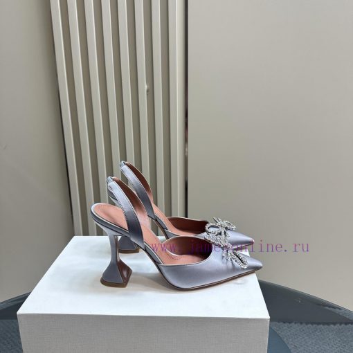 Amina Muaddi Sparkling Diamond Bow Beautiful Fashion ShoesAuthentic 11 Remastered Top Qualitxypoan40 - Image 6