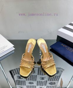 2024 Spring/Summer New AQUAZURA Zp Original Mold New Glass Door Diamond Heel Sandals————————syfx2eyp