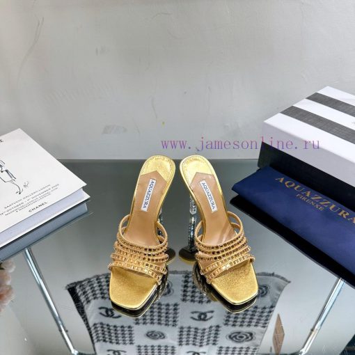 2024 Spring/Summer New AQUAZURA Zp Original Mold New Glass Door Diamond Heel Sandals————————syfx2eyp - Image 2