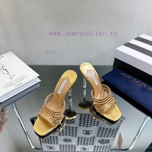 2024 Spring/Summer New AQUAZURA Zp Original Mold New Glass Door Diamond Heel Sandals————————syfx2eyp - Image 6