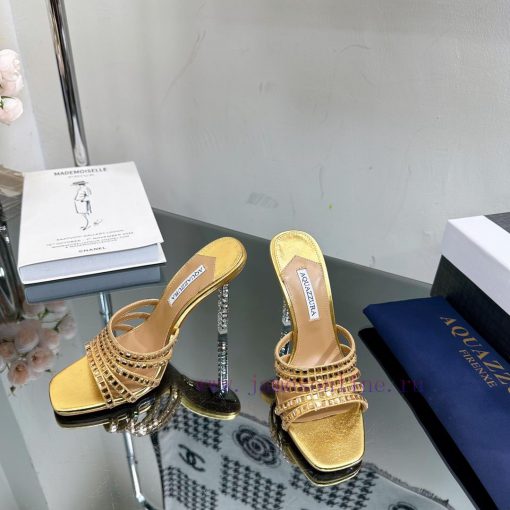 2024 Spring/Summer New AQUAZURA Zp Original Mold New Glass Door Diamond Heel Sandals————————syfx2eyp - Image 7