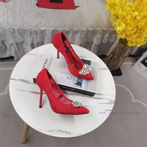 New Top DG2024 official website synchronizes new lace diamond buckle high heelsPerfect attenzaorbih2 - Image 5