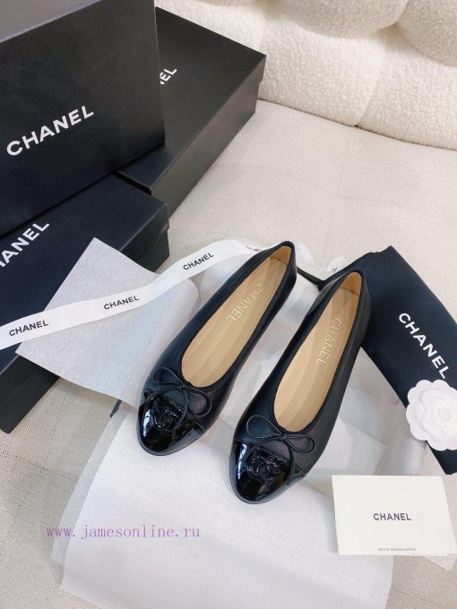 New CocoChanel 24 Edition Series Double C Bow Classic Sheepskin Flat Ballet ShoesChanel Gran9y4xsyy5