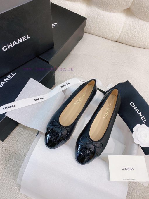 New CocoChanel 24 Edition Series Double C Bow Classic Sheepskin Flat Ballet ShoesChanel Gran9y4xsyy5 - Image 2